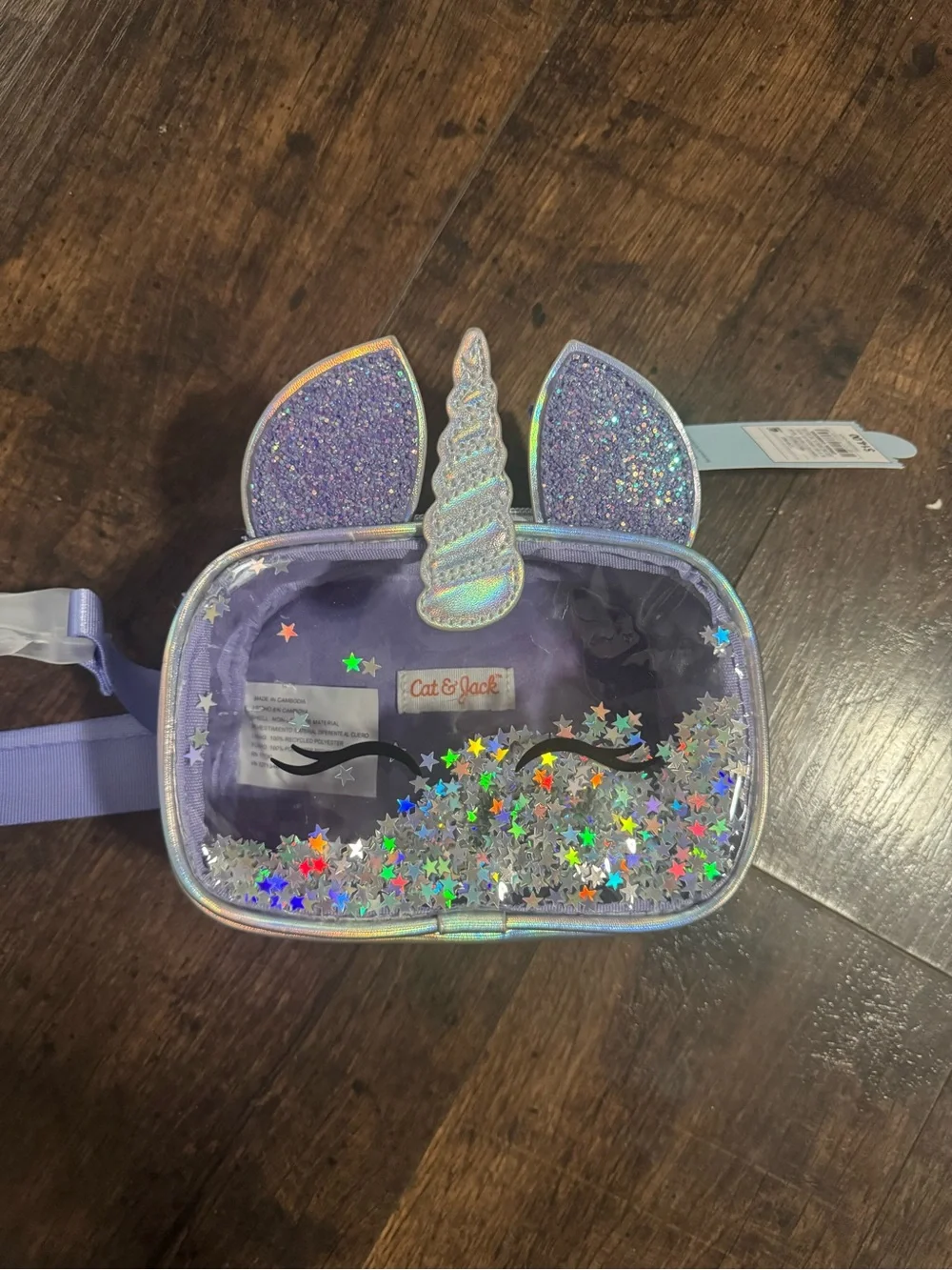 Cat & Jack Lavender Unicorn Star Shaker Fanny Bag